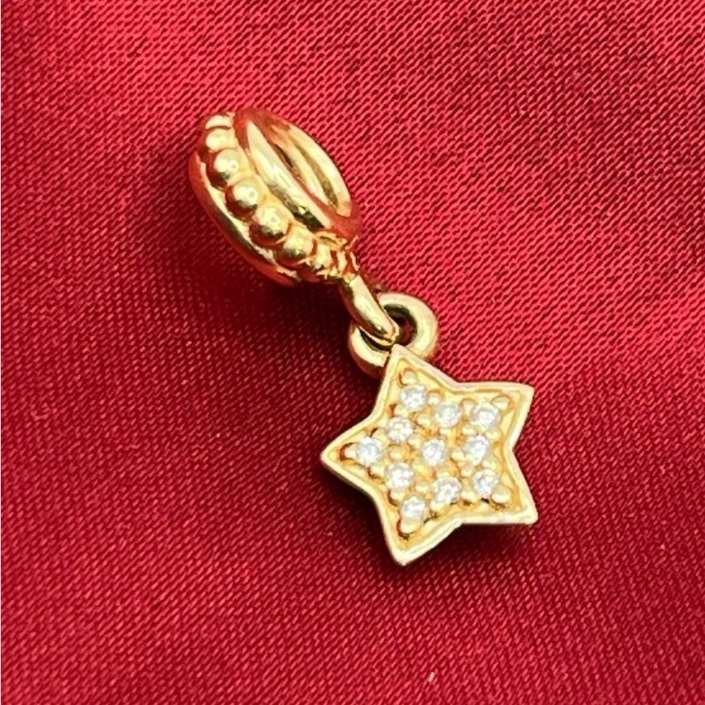 Reserved PANDORA 14K Yellow Gold Brilliant Star Diamond Charm